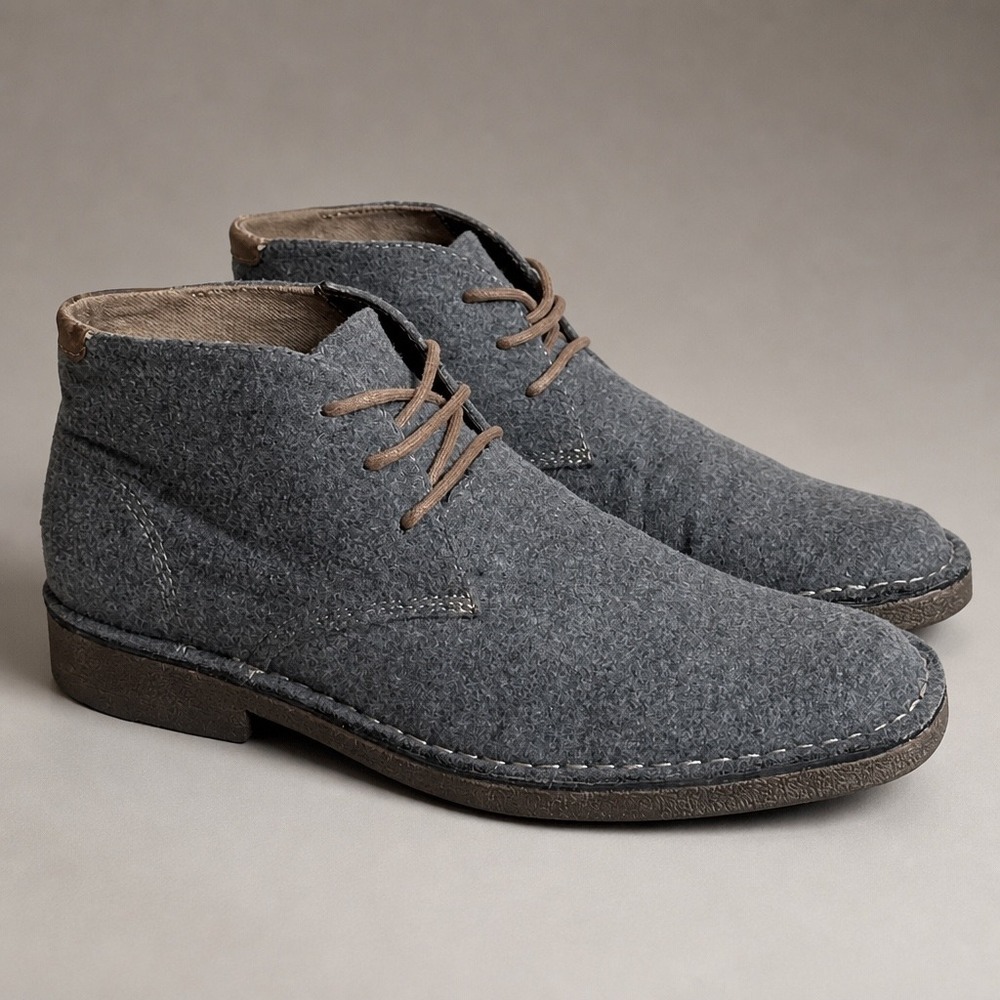 J. Murphy Johnston & Murphy Men Grey Wool Chukka Boots Size 9.5 M Preppy Neutral